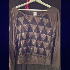 Grey long sleeve PINK top